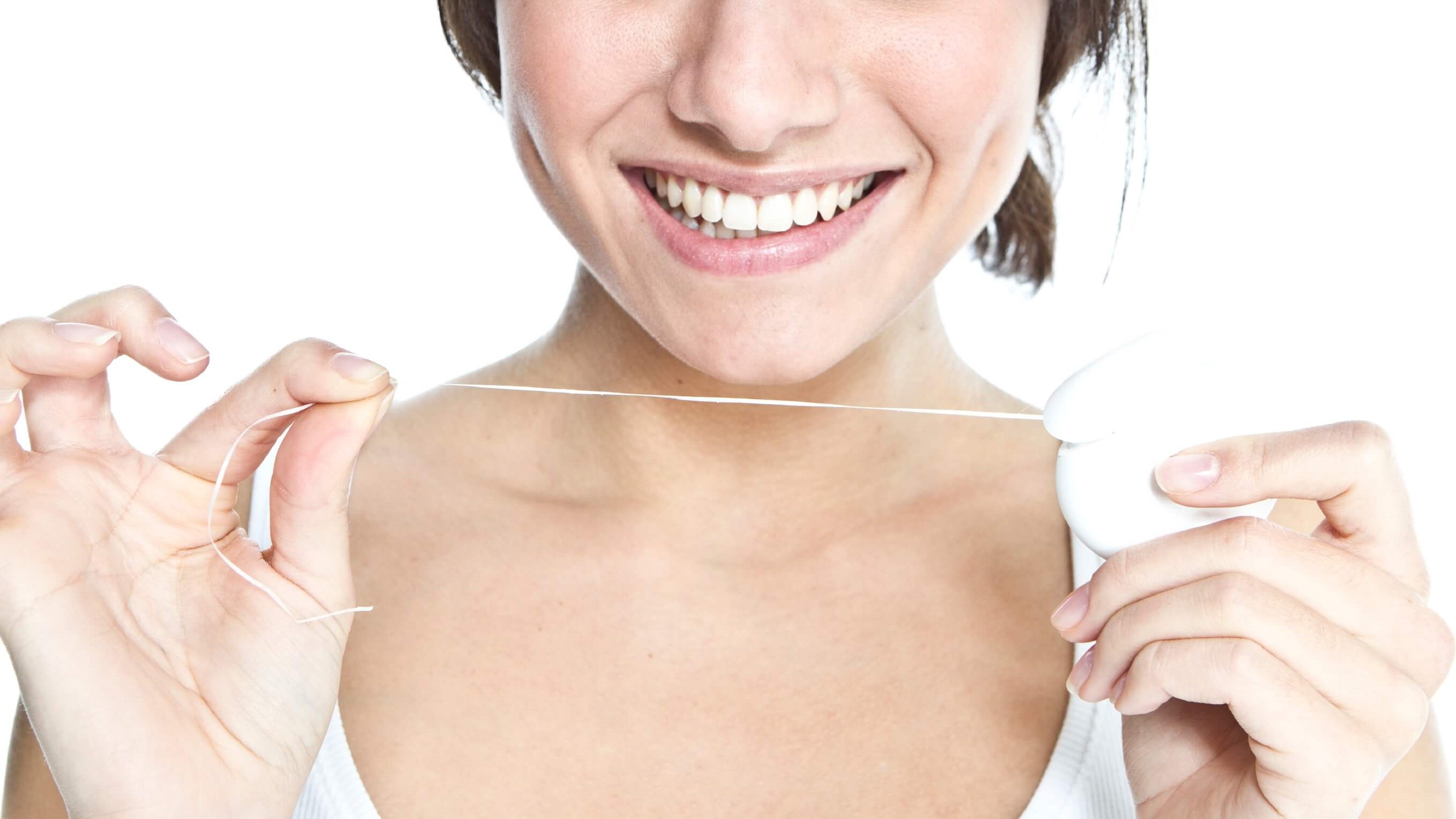 flossing teeth